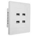 5V 3.1A DC 4 Ports USB Electric Wall Charger Dock Station Socket Power Outlet Panel Plate Switch Power Supply Adapter Plug