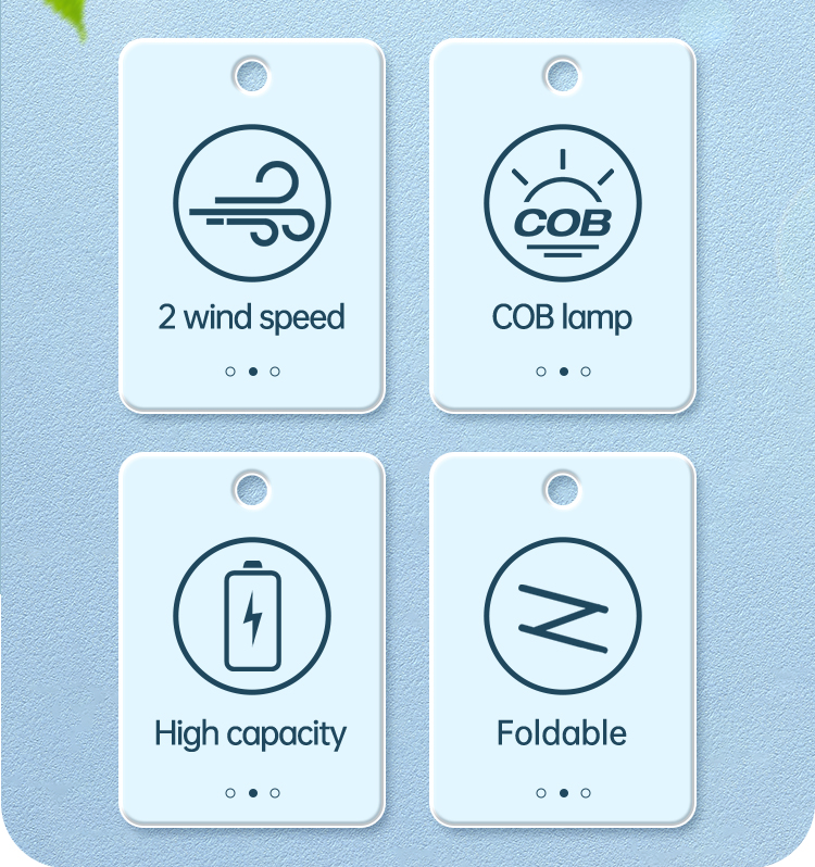 Foldable Rechargeable Fan with LED Light and Phone Holder-detail-2