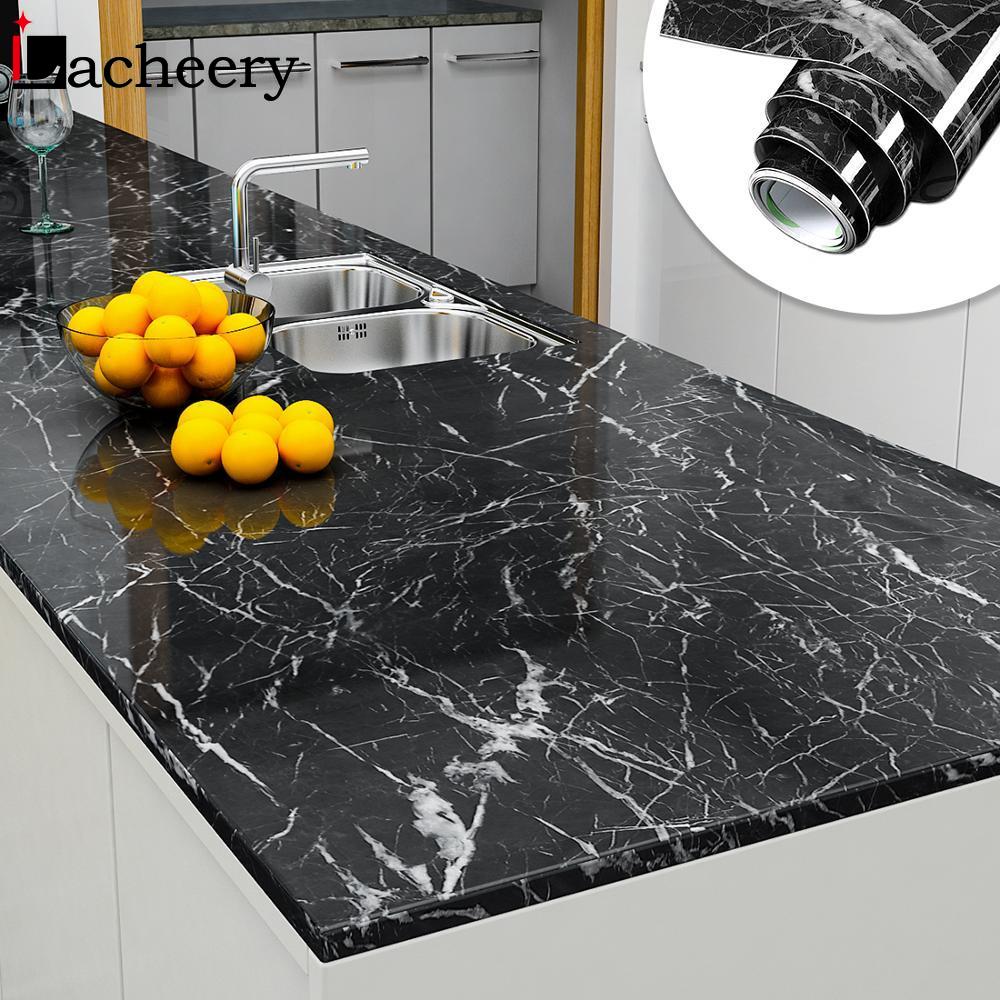 Marble Waterproof Dining Table Wall Stickers Vinyl Self Adhesive Wallpaper Decorative Film Cabinets Countertop Contact Paper DIY