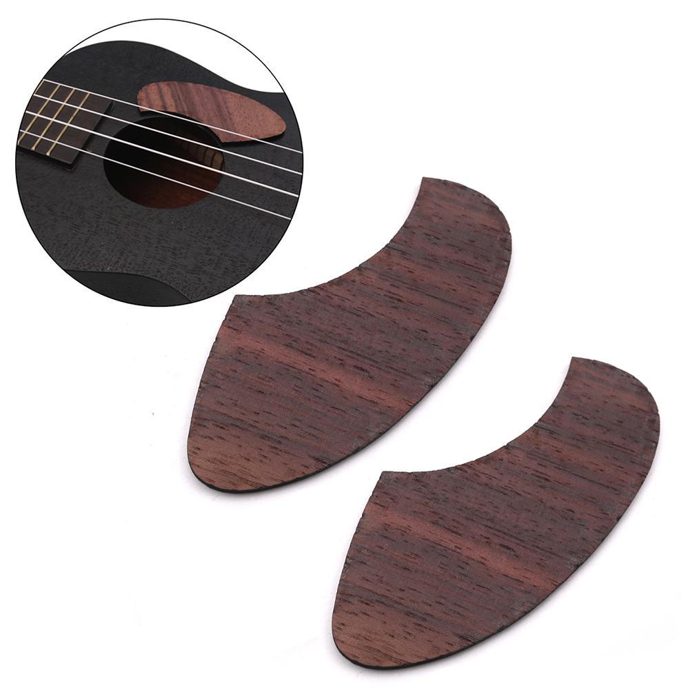 2Pcs Rosewood Ukulele Pickguards Crescent Shield Wooden Pickguards Mini Guitar Ukulele Musical Instrument Accessories
