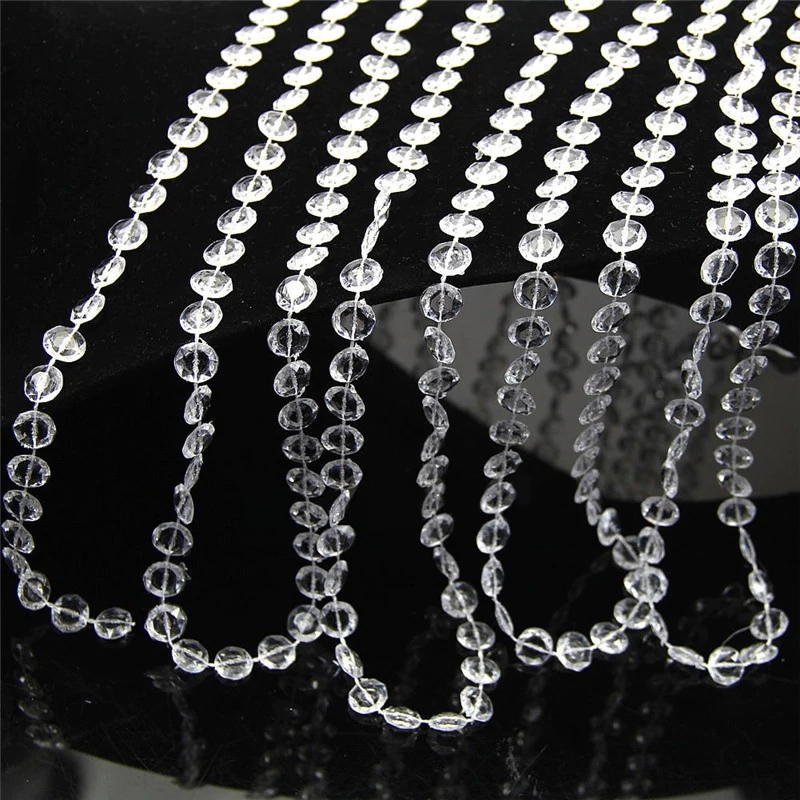 30M Resin Beads Octagonal Acrylic Crystal Beads Curtains DIY Window Door Curtain Party Wedding Passage Backdrop Decoration