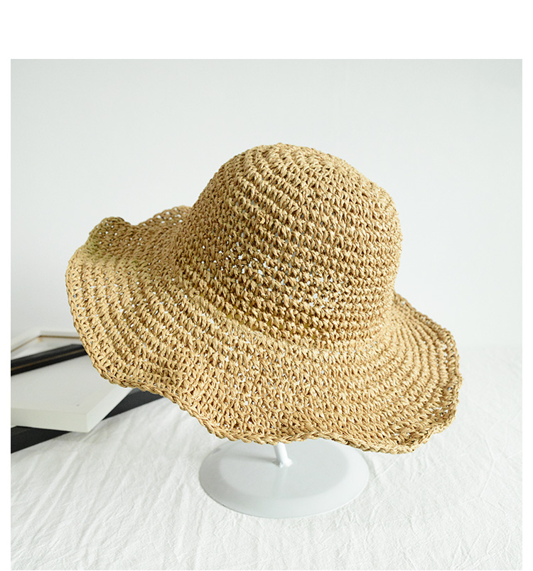 Simple Girl Raffia Sun Hat Wide Brim Floppy Summer Hats For Women Beach Panama Straw Dome Bucket Hat Femme Shade Hat