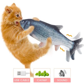Pets Cat Toy Realistic Plush Simulation Electric Doll Fish Dancing Moving Fish Funny Interactive Dog Toys USB Charging Pets Toys