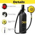 DIDEEP Scuba Diving Cylinder 1L Oxygen Tank Set Respirator Air Tank With Hand Pump & Diving Mask for Snorkeling Diving Equipment