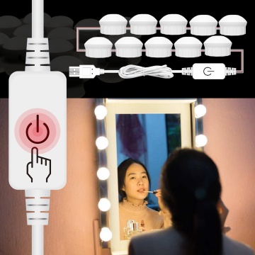 CanLing Modern LED Dressing Table Mirror Vanity Light DIY Make-up Mirror Lamp Stepless Dimmable Hollywood Mirror Wall Lamp Bulbs