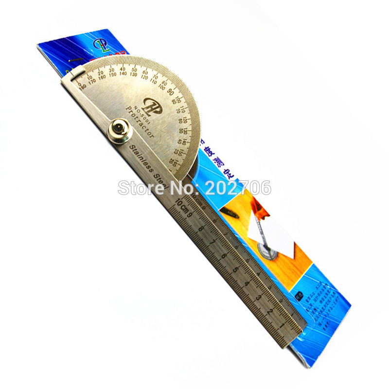0-180degree Stainless Steel Protractor angle ruler bevel square ruler steel goniometer Woodworking Angle Square Corner Test
