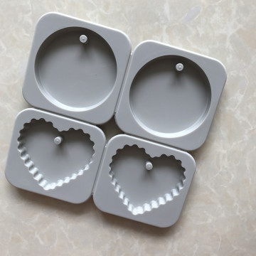 Round Heart Shape Aromatherapy Silicone Mold DIY Baking Tools For Soap Wax Candle 4 Holes Molds H293