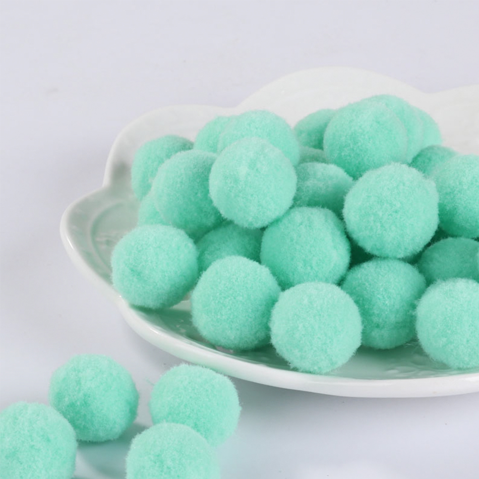 100pcs/Lot 25mm Mint Green Pompom Fur Craft DIY Soft Pom Poms Plush Balls Wedding/Furball Home Decor Sewing Supplies