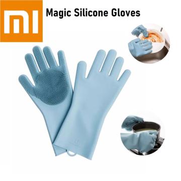 Xiaomi mijia JORDAN&JUDY Magic Silicone Cleaning Gloves Dish Washing Gloves Pot Pan Oven Heat Insulation Mittens Cooking Gloves