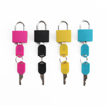 Cute New Small mini 4 colors Coated Brass Locks for Travel Luggage Bag Backpack Zipper Suitcase Padlocks with Keys Hardware Tool