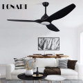 52 Inch simple LED 3 colors modern plastic blade timing remote control ceiling fan with lamp AC220V motor indoor roof fan lights