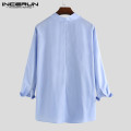 2021 Mens Shirts Chinese Style Solid Color Men Shirt Retro Stand Collar Hanfu Elegant Camisa Vintage Lace Up Long Sleeve S-5XL