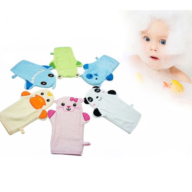 Baby Cartoon Bath Glove Towel Children's Glove For Baby Bath Cute Animal Shape Cotton Bath Brush Of Children Accessories Kids