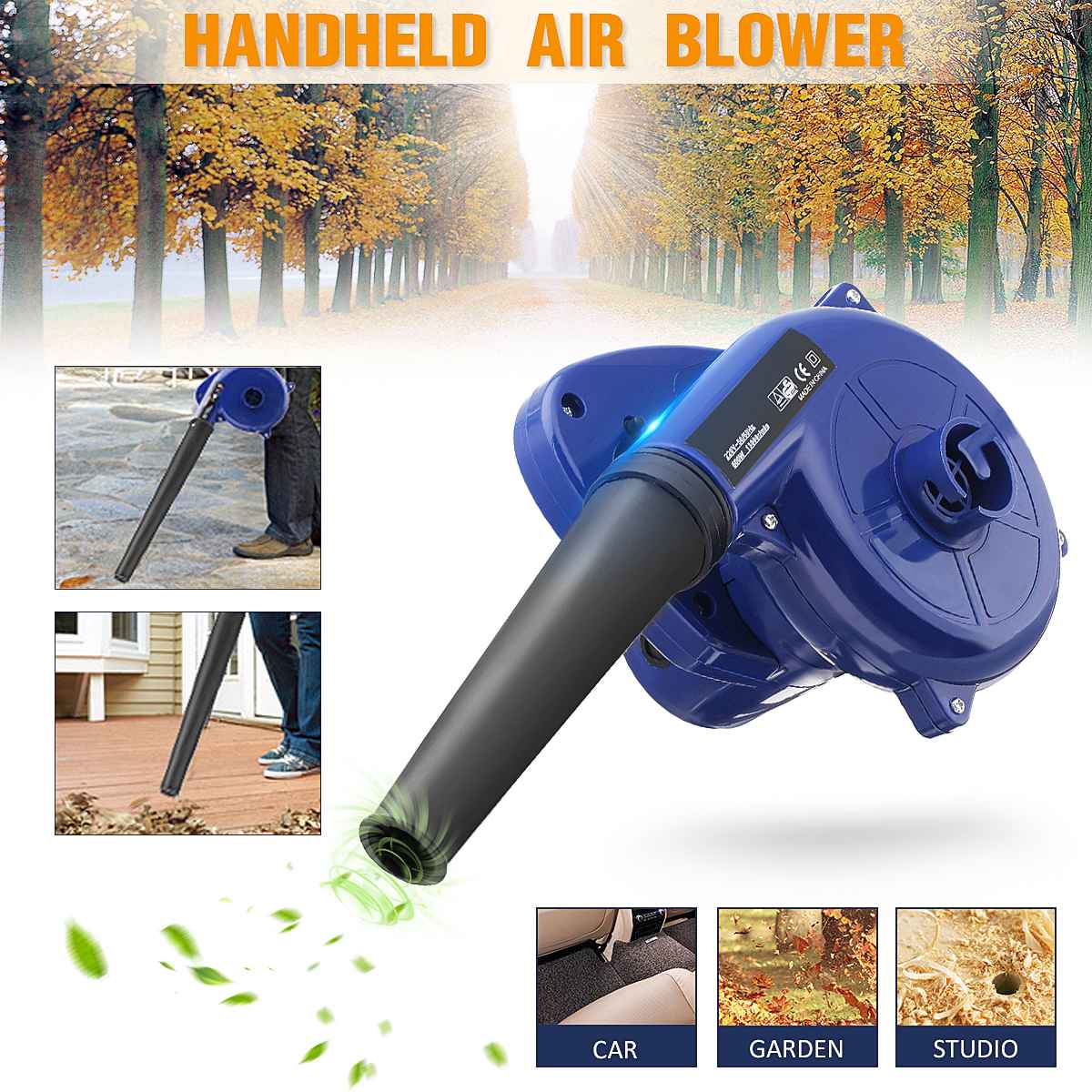 600W 220V Electric Handheld Air Blower Computer Dust Collector Fan Vacuum Cleaner Dust Collecting Leaf Blowing Remover