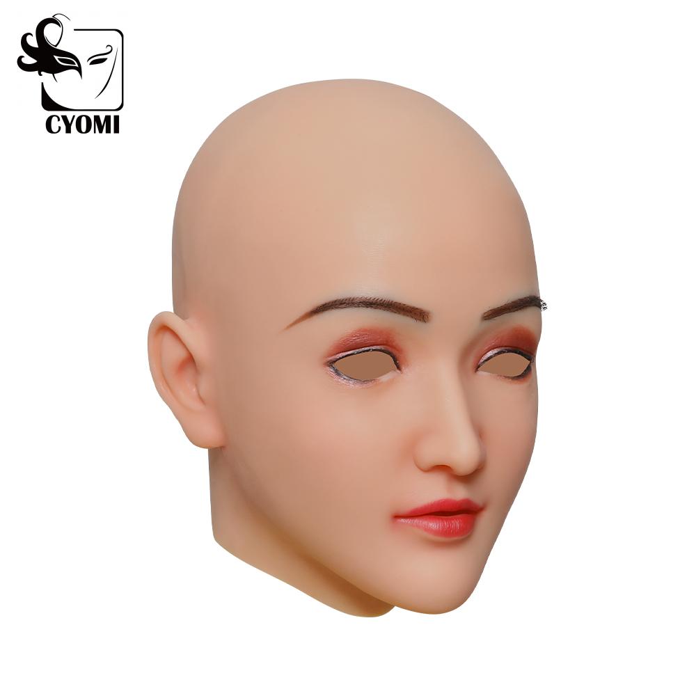 CYOMI Transgender Soft Shy Girl Clare Style Silicone Head Face Male to Female Cosplay Costumes for Crossdresser shemale