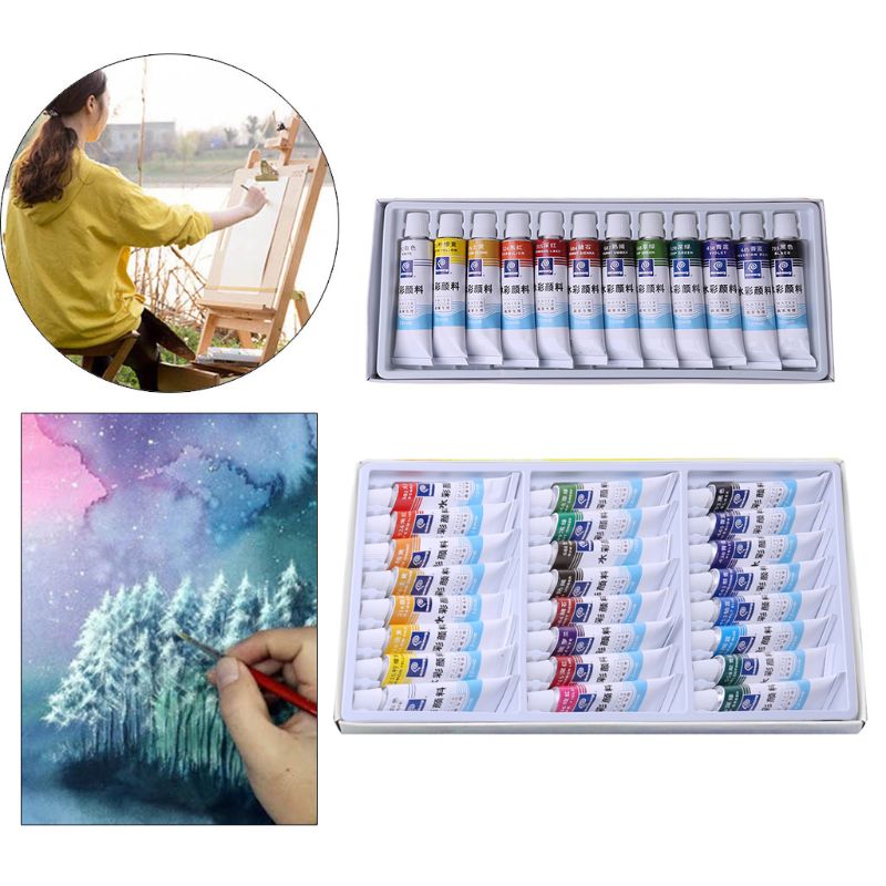 12ml 12/24 Colors Professional Gouache Paint Premium Water Color Pigment for Artist Painting Drawing Art Supplies