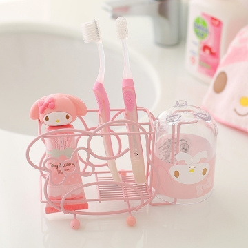 Japan Melody New cartoon toothpaste mouthwash cup rack Stainless steel tooth brush holder Toothbrush cup holder Storage rack
