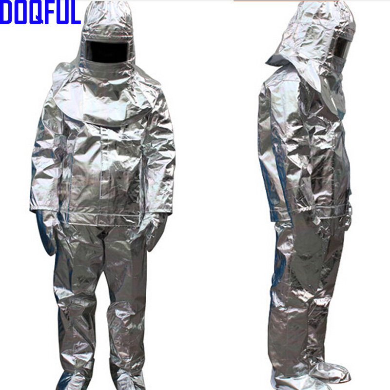 High Quality 500 Degree Thermal Radiation Heat Resistant Aluminized Suit Fireproof Clothes firefighter uniform