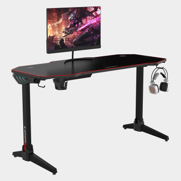 55 Inch Computer Laptop Desk Ergonomic Gaming Desk E-sports Computer Table PC Workstation with Mouse Pad Gamer Tables RGB Light