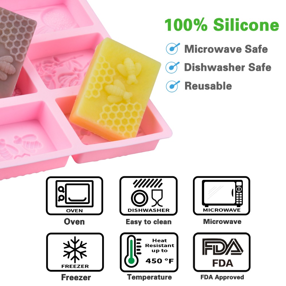 SJ Honeycomb Molds For Soaps Silicone Soap Molds Handmade Rectangle Shapes Diy Handmade Craft 3d Soap Forms