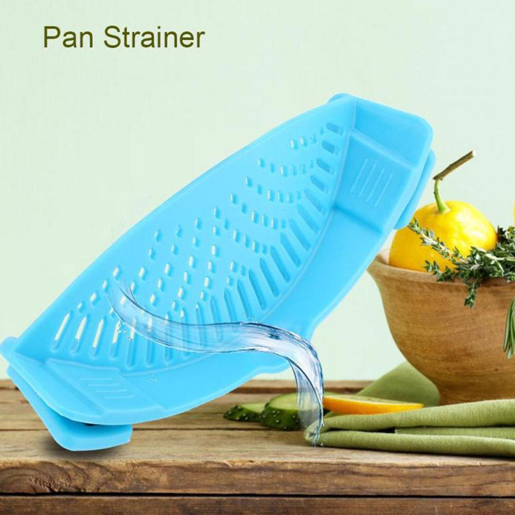 1pcs New Silicone Pot Colanders Pan Strainer Snap Strain Clip on Pasta Food Draining Excess Liquid Kitchen Accessories Tool