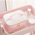 PURDORED 1 Pc Large Women Cosmetic Bag PU Leather Waterproof Zipper Make Up Bag Travel Washing Makeup Organizer Beauty Case