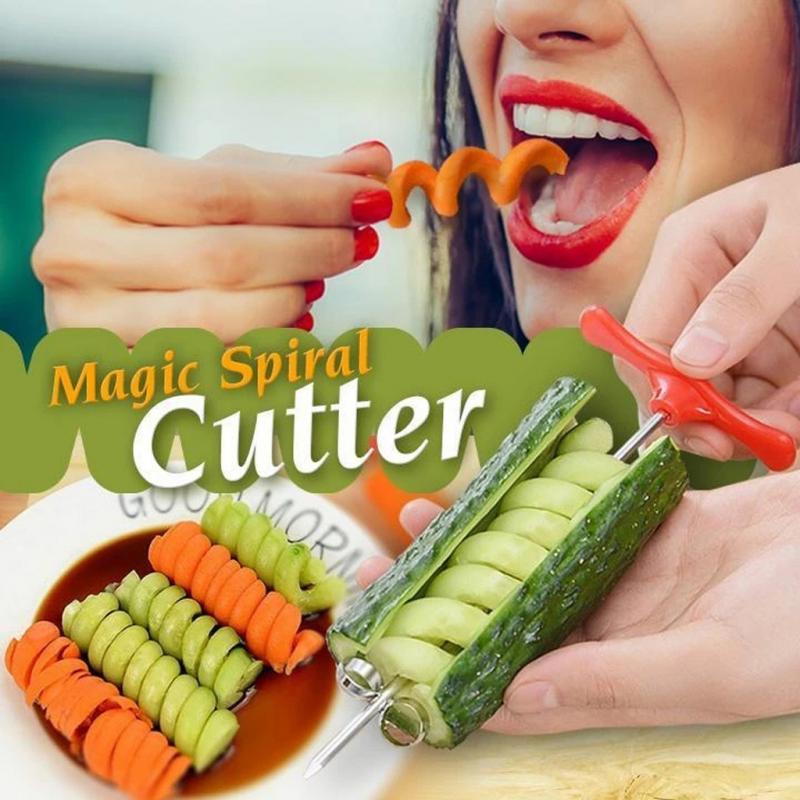 Stainless Spiral Cutter Rotating Machine Manual Slicer Healthy Creative Fruit Vegetable Tools Spiral Slicer Kitchen Tools