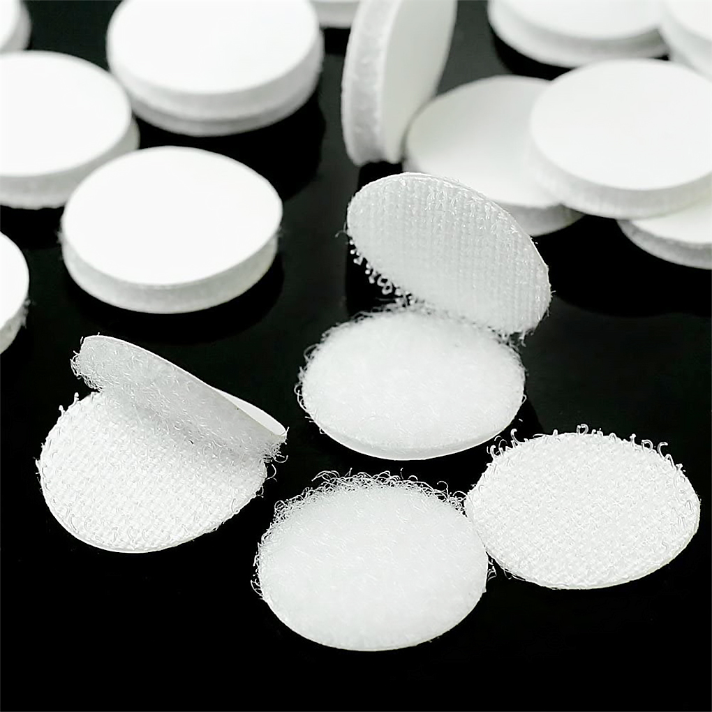 50pcsSelf Adhesive Fastener Tape Dots 20mm Strong Glue Magic Sticker Disc White Black Round Coins Hook Loop Tape