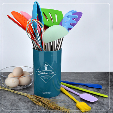 6/11/14pcs Silicone Cooking Utensils Set Non-stick Spatula Shovel Stainless Stee Cooking Tools Set With Storage Box Kitchen Tool