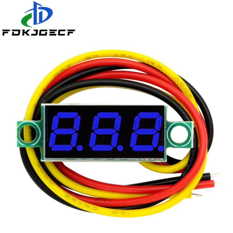 0.28 inch DC 0-100V 3-Wire Mini Gauge voltage meter Voltmeter LED Display Digital Panel Voltmeter Meter Detector Monitor Tools