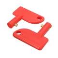 2x Red Mini Battery Cut Off Kill Isolator Switch Spare Keys For Marine Auto Boat Truck