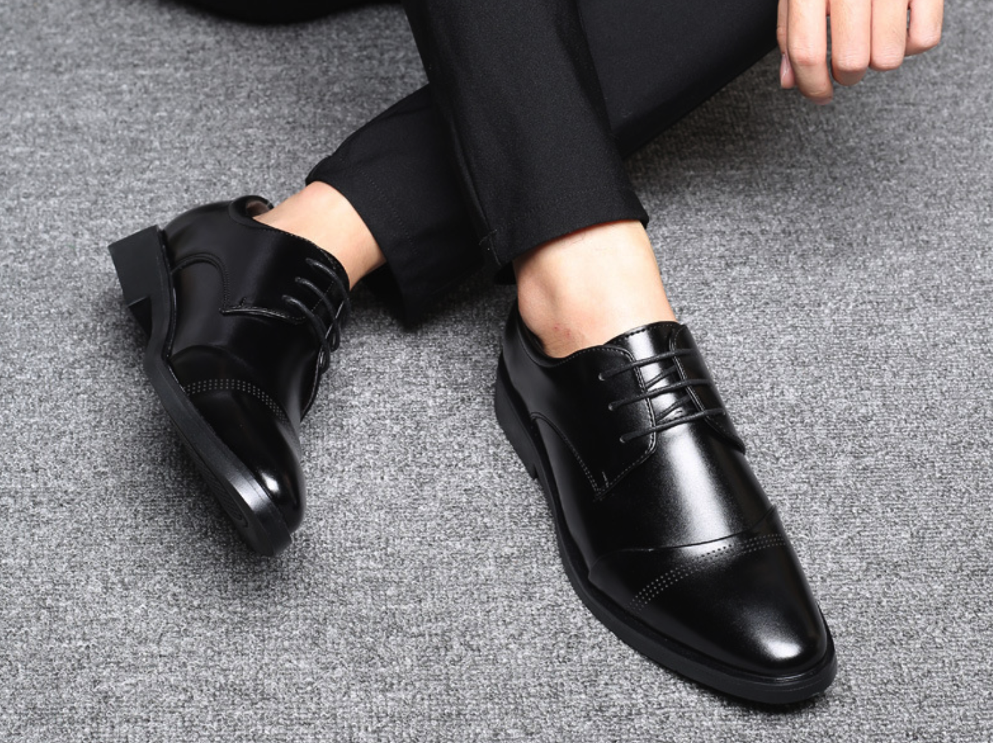 ShowMyHot High Quality Men Casual Oxfords Shoes Men Leather Dress Shoes Business Formal Wedding Party Shoes Men Flats 38 to 48