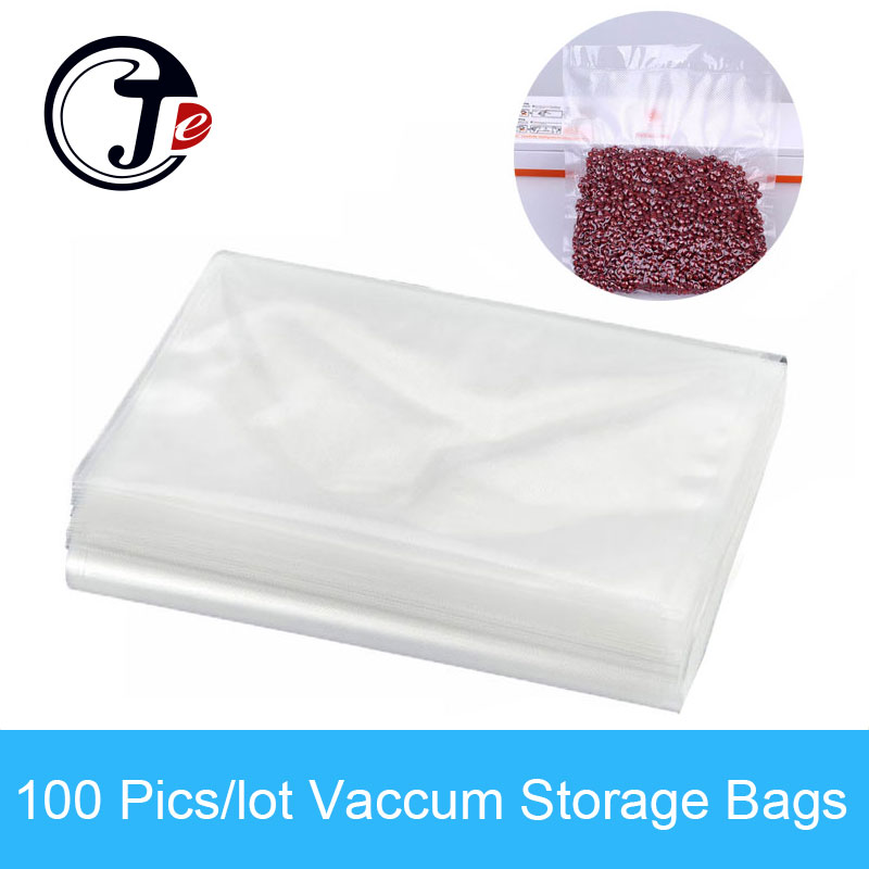 100pics/lot Vaccum Bags 7*10CM 12*17CM 15*25CM 20*25CM 22*30CM 25*35CM Kitchen Appliances Vacuum Sealer Packing Machine Food Bag