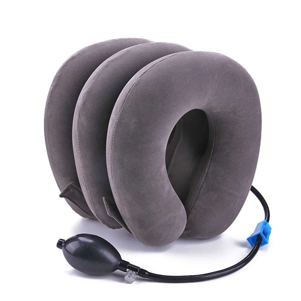 U Neck Travel Pillow Massage Air Inflatable Vertebra Retractor Pillow Neck Head Pain Pain Relax Traction Support Massager