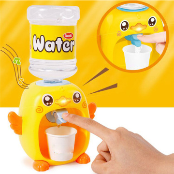 Mini Cute Simulation Duck Water Dispenser Set Toy Drinking Fountain Educational Play House Furniture Toys for Children Kids Gift