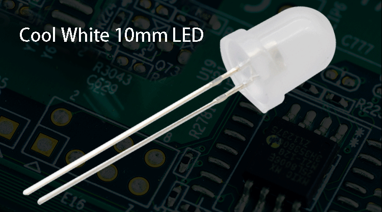 Diffused 10mm white LED cool white