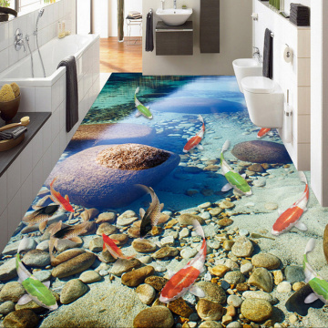 Custom Photo Floor Wallpaper 3D HD Stereoscopic Floor Murals Living Room Bathroom Toilet Floor Self-adhesive Sticker Wall Paper