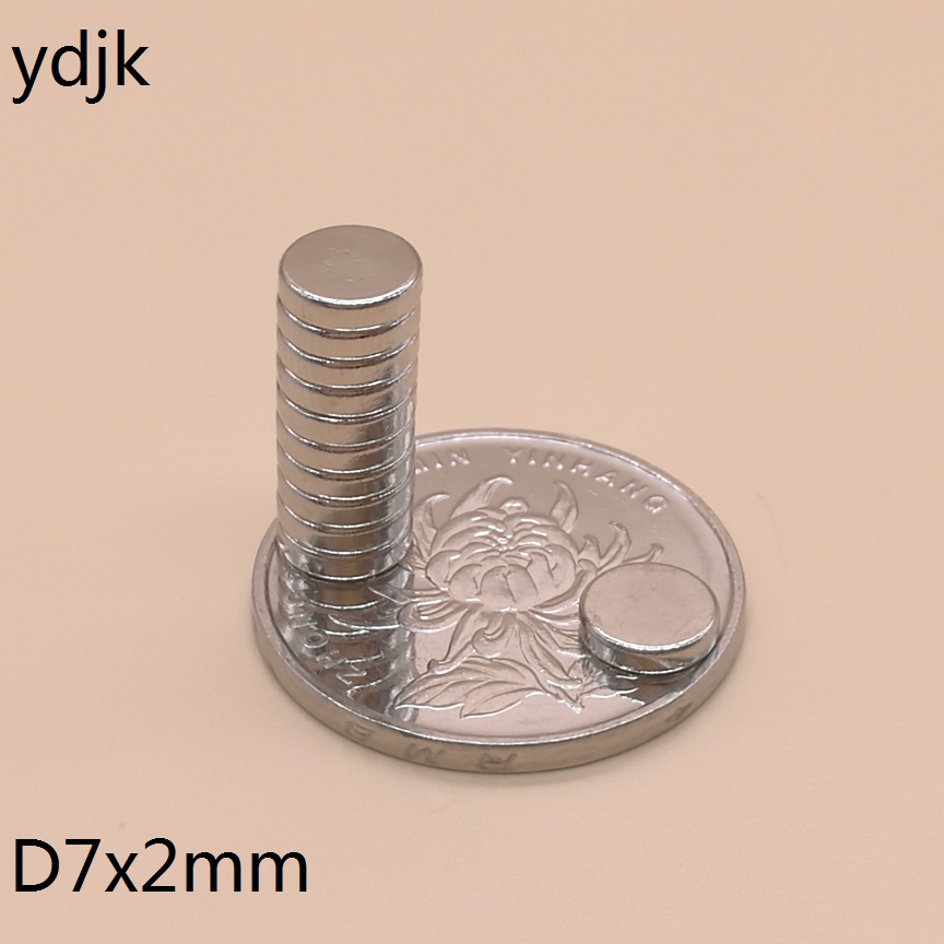 100PCS/LOT Neodymium magnet 7*2 disc rare earth magnet 7x2 N35 strong mm NdFeB magnet 7 x 2 magnetic material 7x2