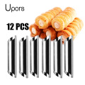 UPORS 12pcs/set Cannoli Forms Cake Horn Mold Stainless Steel Cannoli Tubes shells Cream Horn Mould Pastry Baking Mold