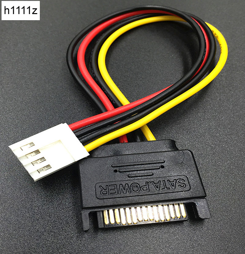 Cable SATA 15Pin Male to 4Pin Female FDD Floppy Adapter Hard Drive Power Cables Cord 20cm D Port Small 4pin to SATA Power Cable