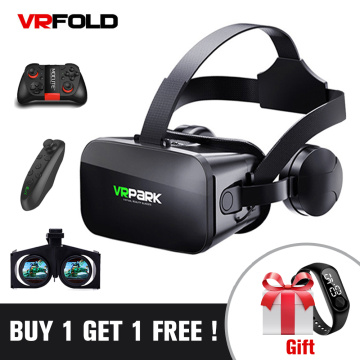 VRPARK J20 3D VR Glasses Virtual Reality Glasses 3 D Goggles Headset Helmet For iPhone Android Games Smartphone With Controllers