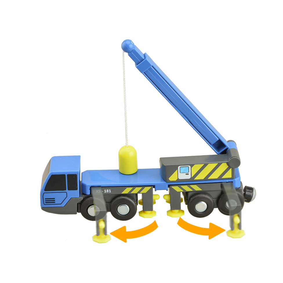 Multifunctional Train Toy Set Accessories Crane Truck Toy Vheicles Compatible with Wooden Tracks Railway