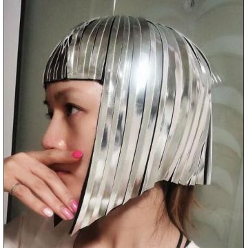 Space warrior hair Sliver metal wig Light Dance Sliver hair Women