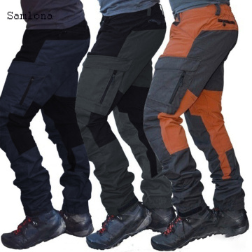 Fashion Spring Autumn Moto & Bike Pants Men Multi-pocket Washed Overalls Men Outdoor Straight Pant Male Cargo Pants Men Trousers