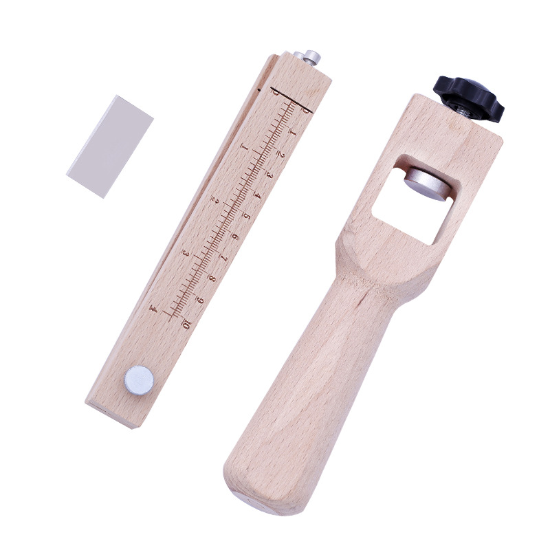 Adjustable Leather Strap Cutter Leather craft Strip Belt DIY Hand Cutting Wooden Strip Cutter With 5 Blades Leather Tools