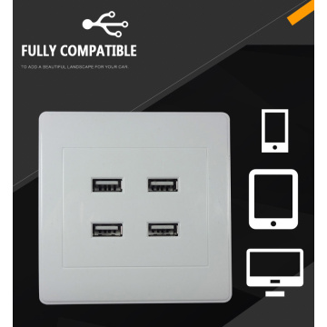 4 Port USB Wall Charger Plate Coupler Outlet Power Socket Plug Panel DC 5V Plug Socket Power Outlets Charging Adapter TXTB1