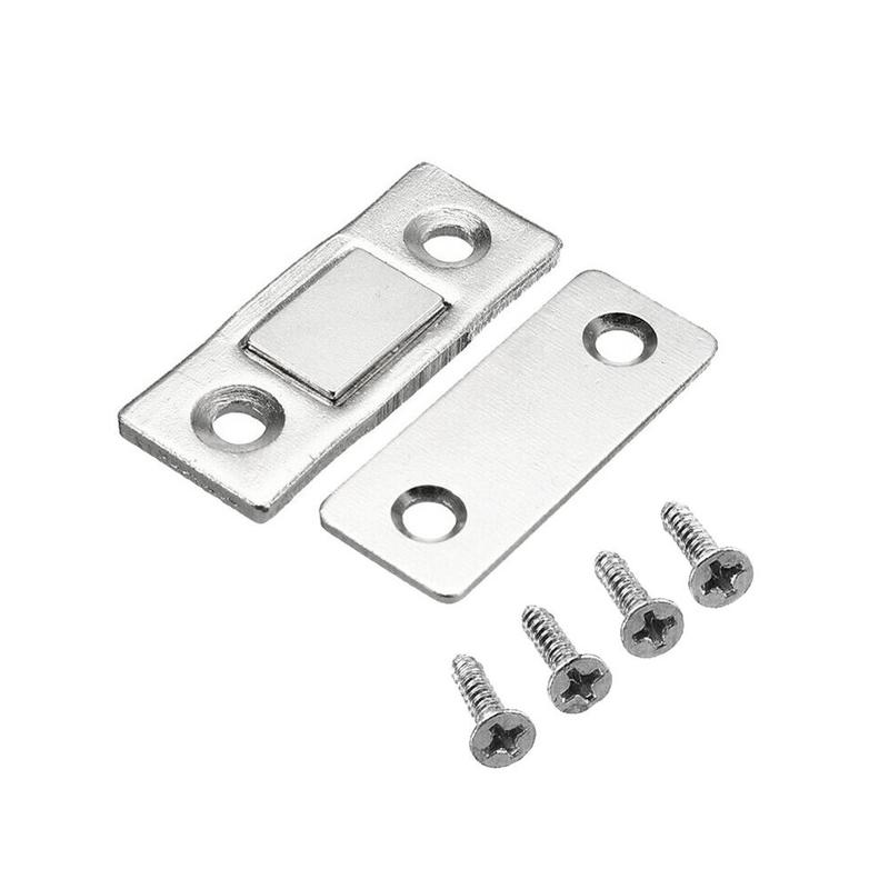 1Pc Door Bolt Ultra-thin Durable Strong Magnetic Buckle Invisible Cabinet Suction Door Suction With Screws for Cupboard Bookcase