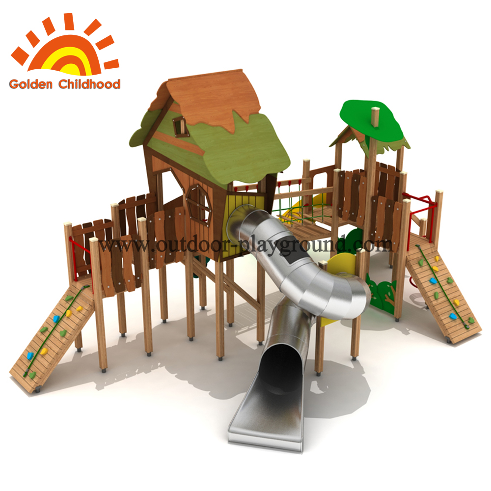 Playhouse swing set in the park