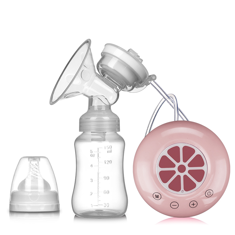 Automatic Milk Pumps Electric Breast Pump Single With Bottle Infant Baby Breast Feeding USB Powered Lemon BPA Free Powerful