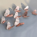 12pcs/set Hollow 3D Butterfly Wall Sticker for Wedding Decoration living room window Home Decor Gold silver Butterflies stickers